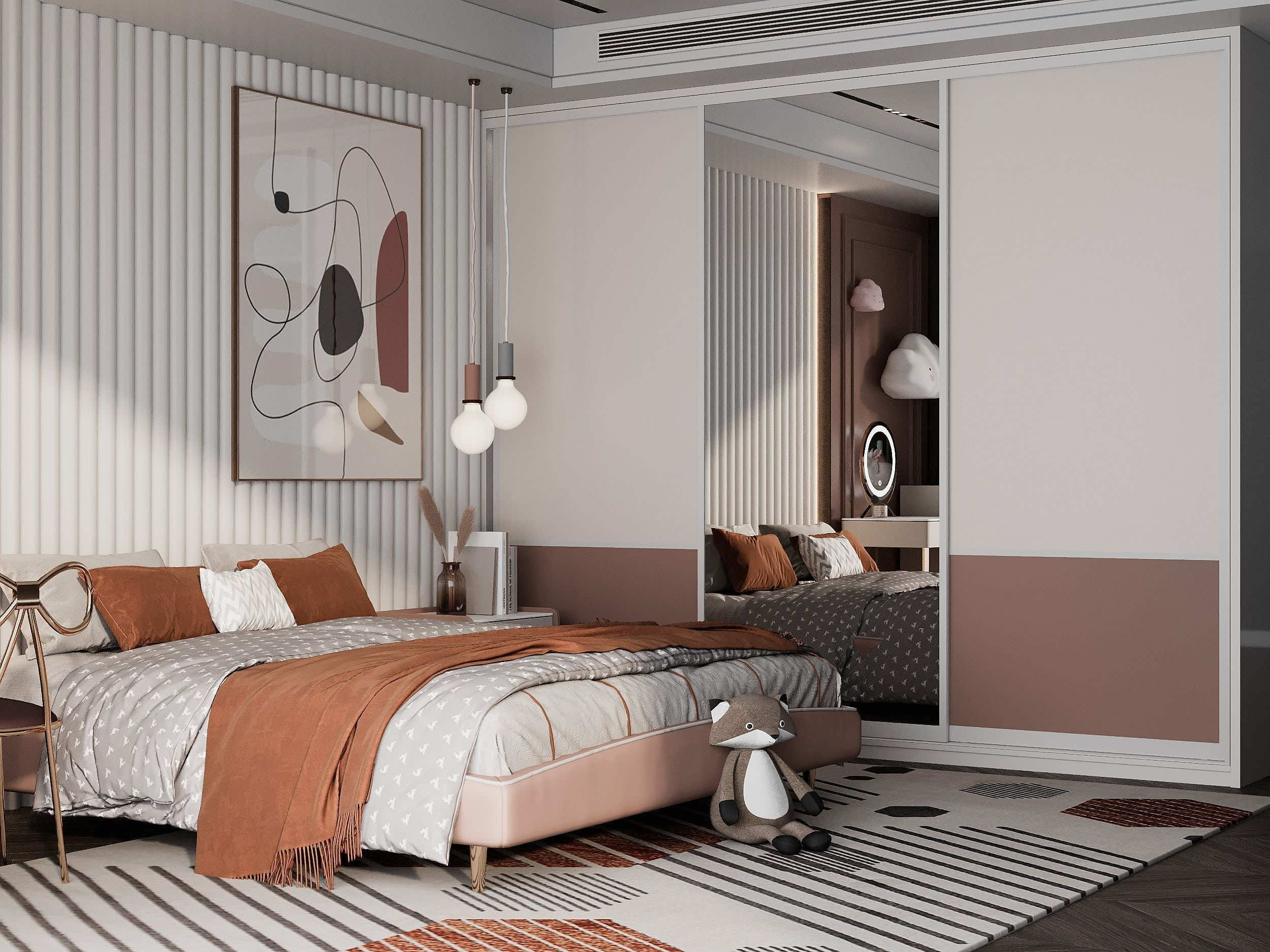 Шкаф-купе "Розовый жемчуг" для спальни с индивидуальным наполнением и высоким качеством