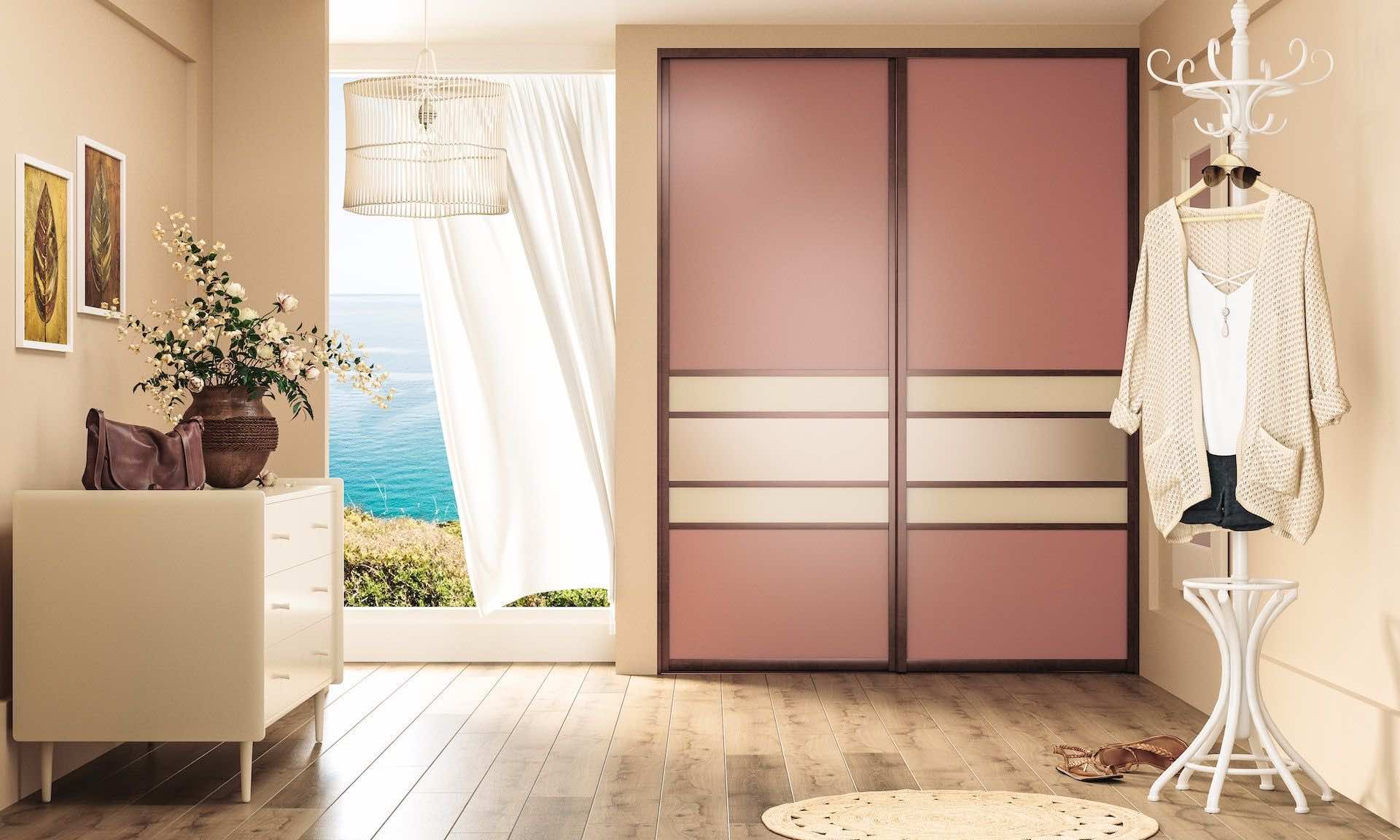 Трехдверный шкаф-купе из натурального дуба для спальни и детской комнаты