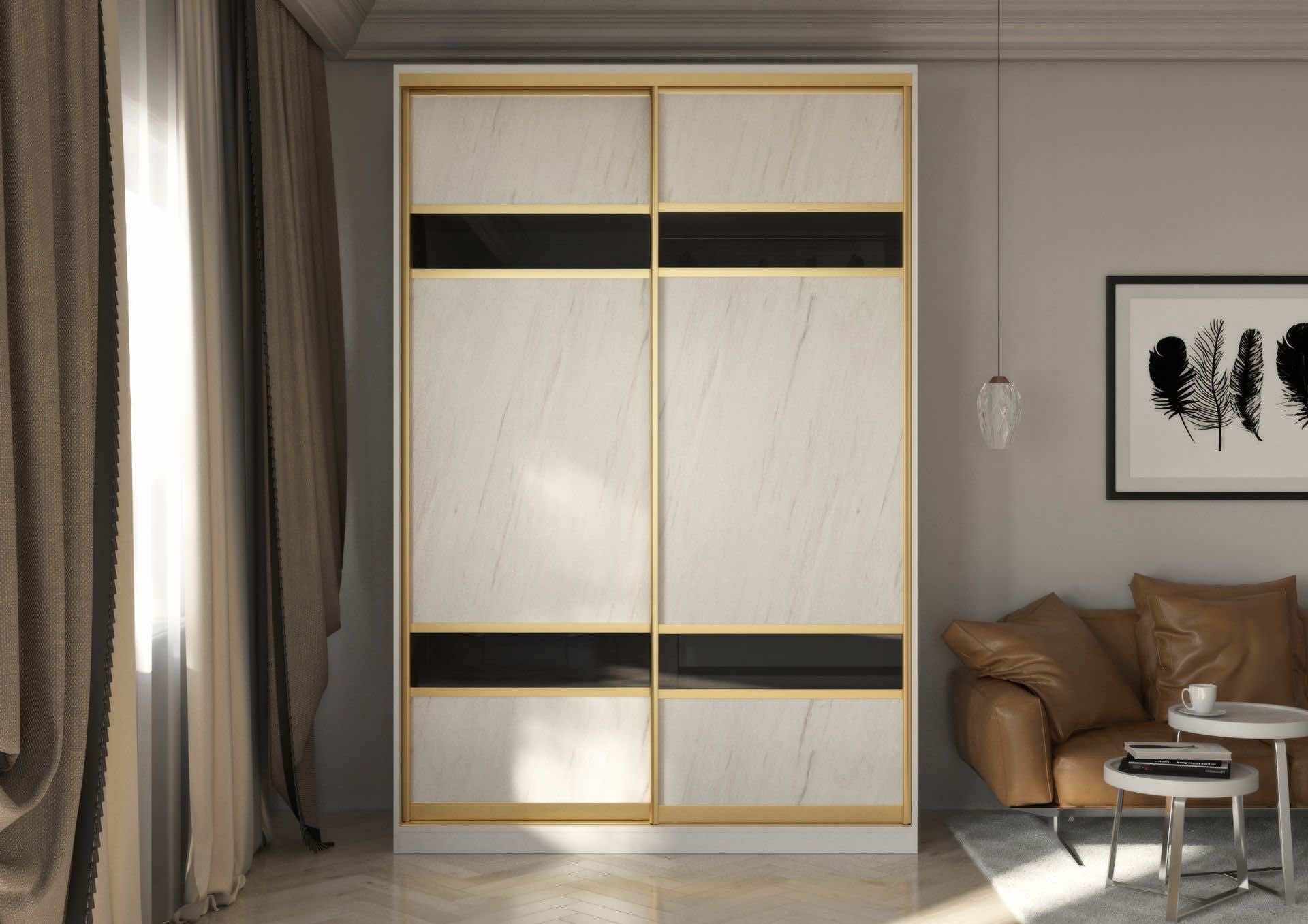 Шкаф-купе в санузел Лунный камень - стильное решение для хранения вещей