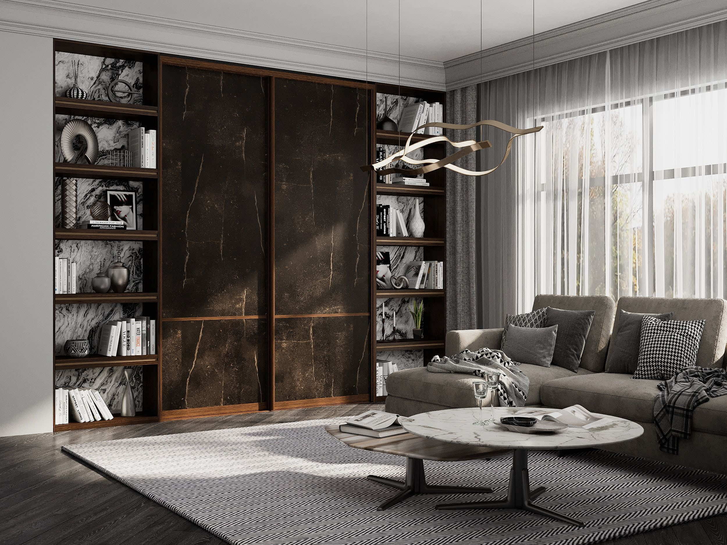 Шкаф-купе в спальню Дуб кантри с индивидуальным наполнением и точностью 1 мм