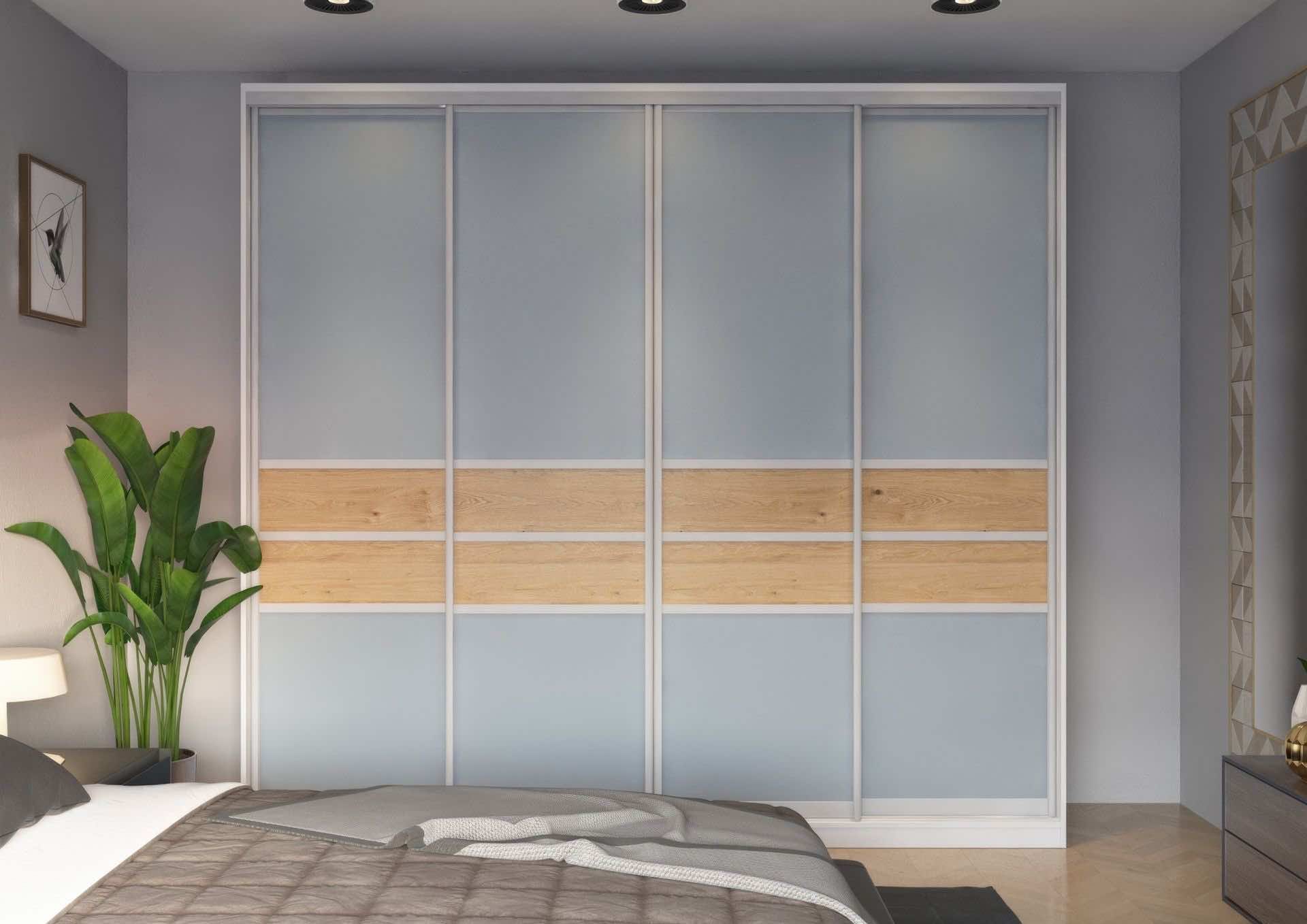 Глянцевый черный шкаф в стиле модерн для спальни и гостиной 260x65x240 см