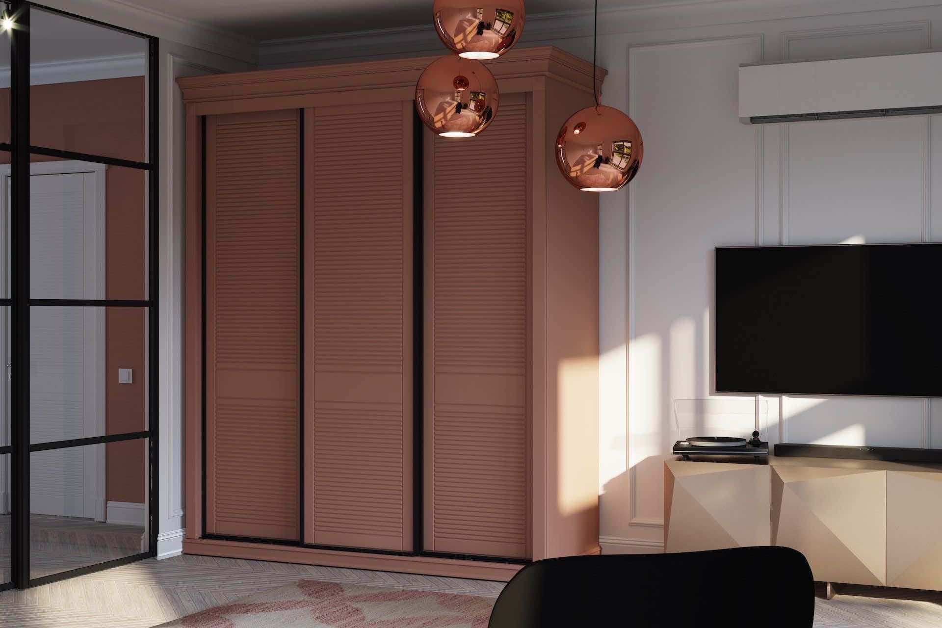 Шкаф-купе модель 203 с глянцевыми фасадами и индивидуальным наполнением для спальни и прихожей