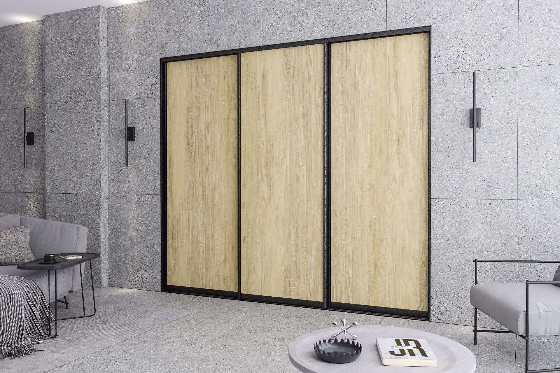 Шкаф-купе "Oliva" в классическом стиле для гостиной и прихожей, 210х65х240 см