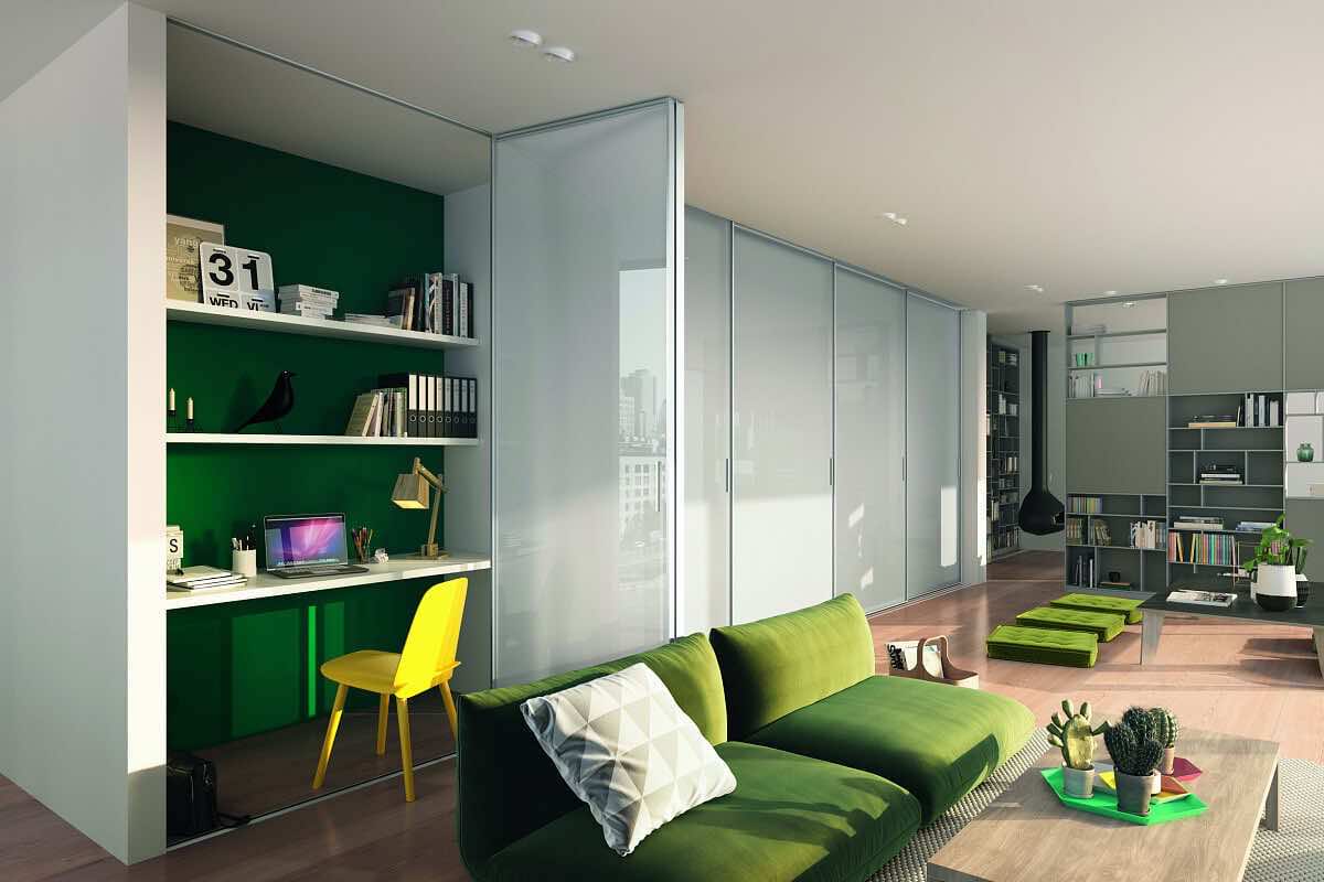 Гардеробная система на стойках Vitra Black из алюминия с полками на заказ