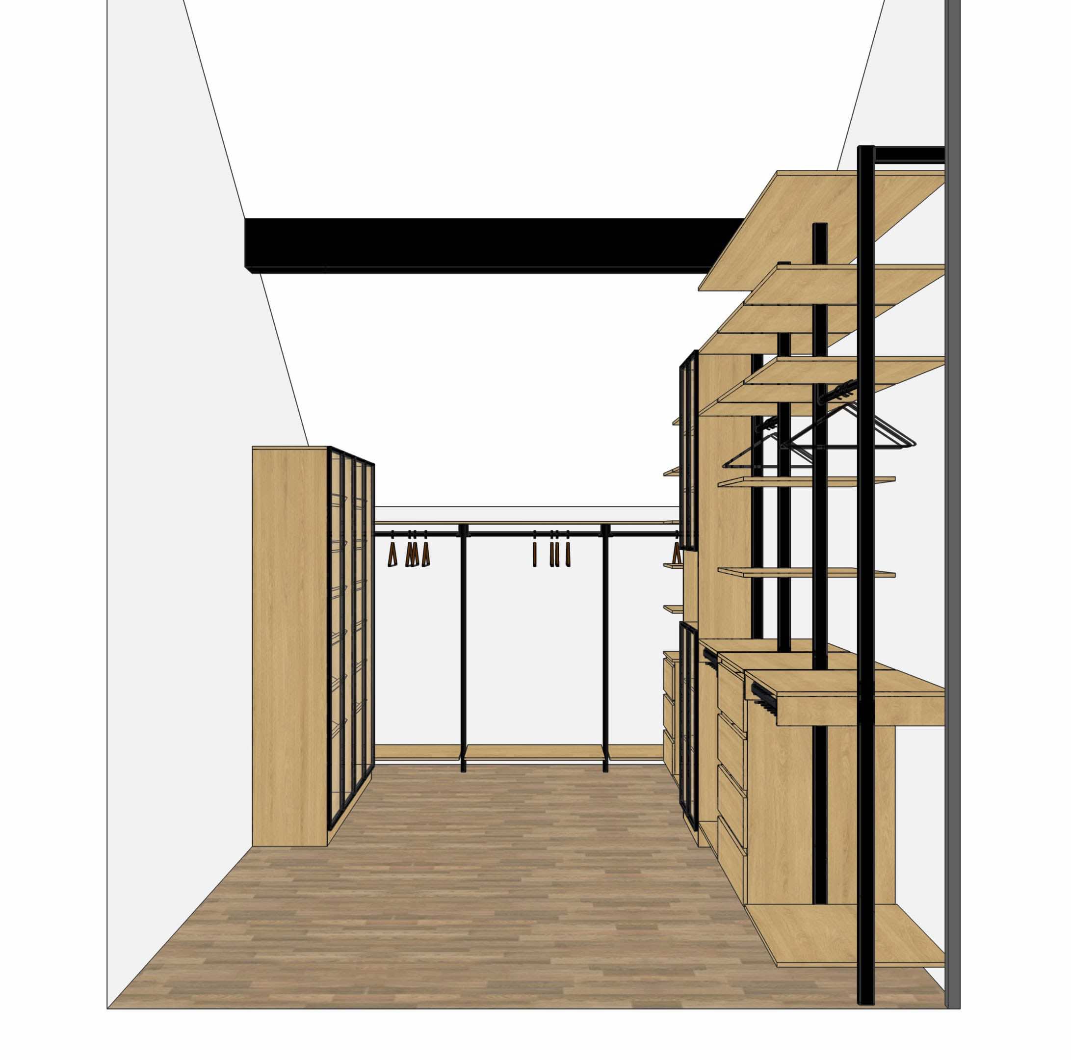 Гардеробная Stilos Black из алюминиевых профилей EUREKA с индивидуальным дизайном