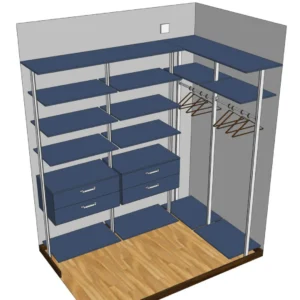гардеробная система stilos из алюминиевого профиля с индивидуальным дизайном