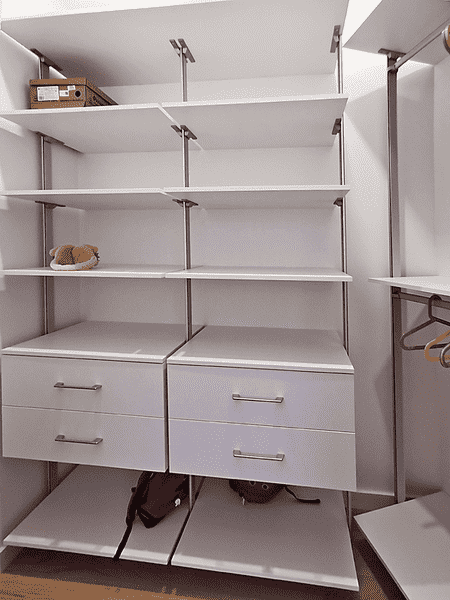 Модуль хранения с 4 полками и двумя выдвижными ящиками в нижней части