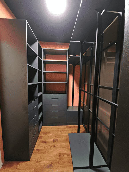 Проходная гардеробная Проходная гардеробная с комбинированными модулями